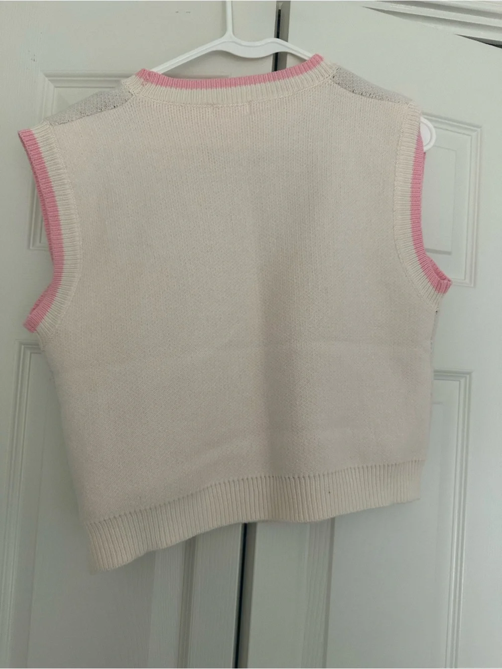 Pink Lily Cream & Pink Western Boot Sweater Vest